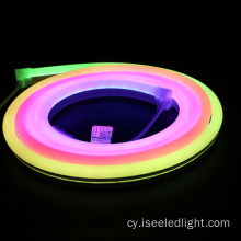 Rownd 360degree Tiwb silicon neon stribed hyblyg